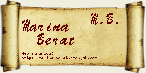 Marina Berat vizit kartica
